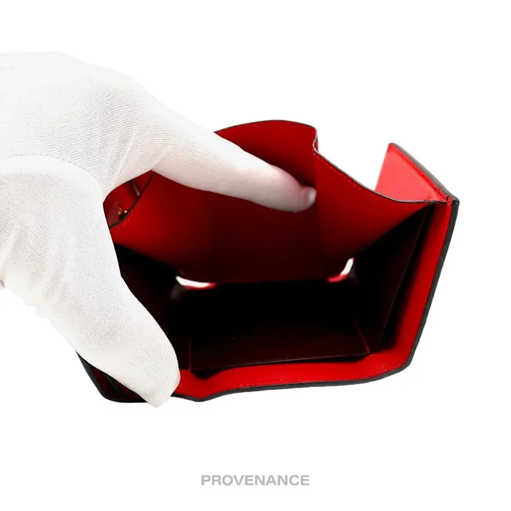 🔴 Givenchy Two Tone Trifold Wallet - Burgundy Leather - Picture 7 of 8